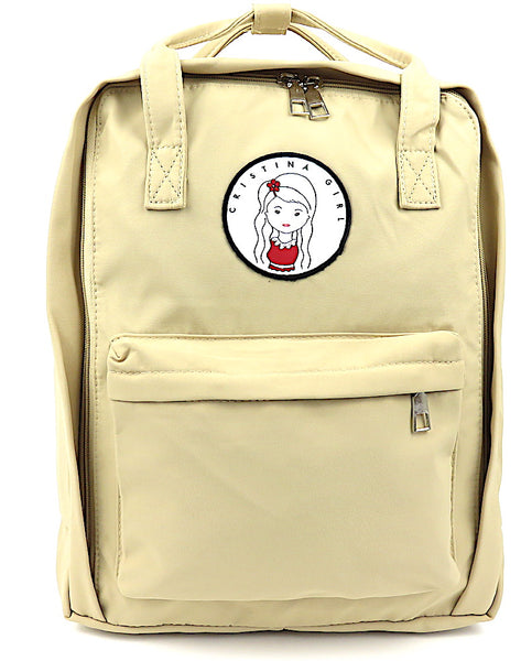 Twin handle womens backpack in camel