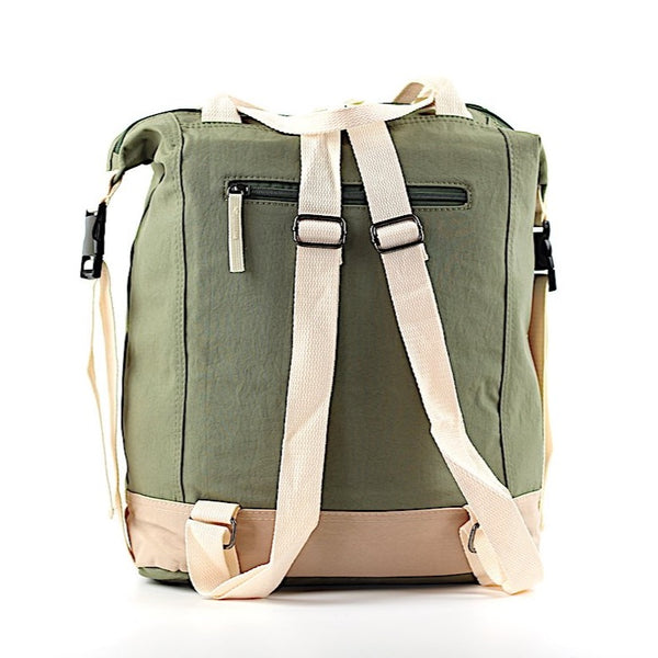 Khaki Green backpack reverse