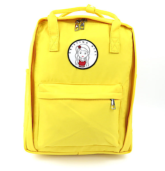 Twin handle womens backpack in yellow