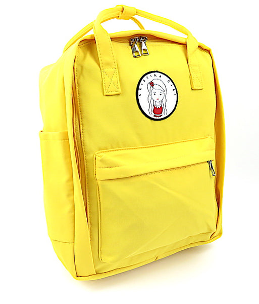 Twin handle womens backpack in yellow