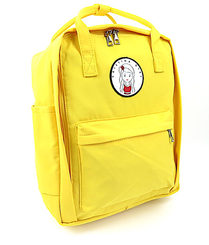 Twin handle womens backpack in yellow