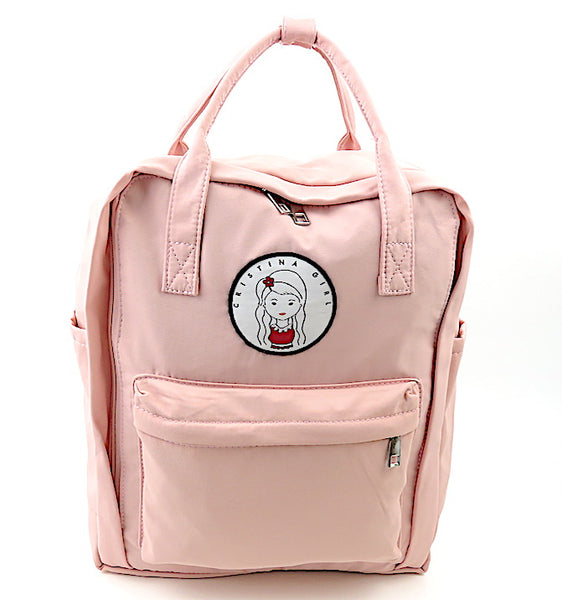 Twin handle womens backpack in pink