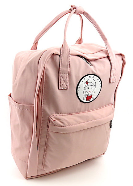 Twin handle womens backpack in pink