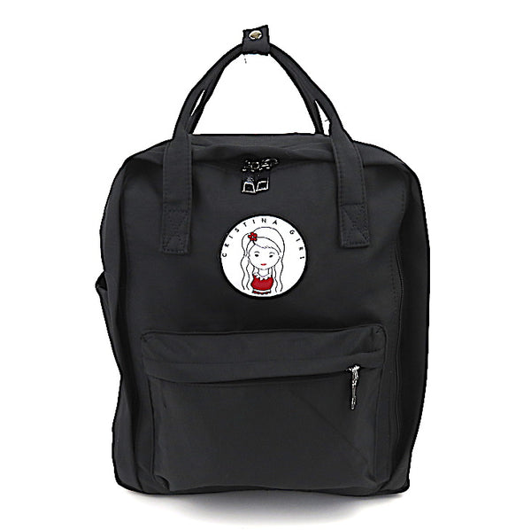 Twin handle womens backpack in black