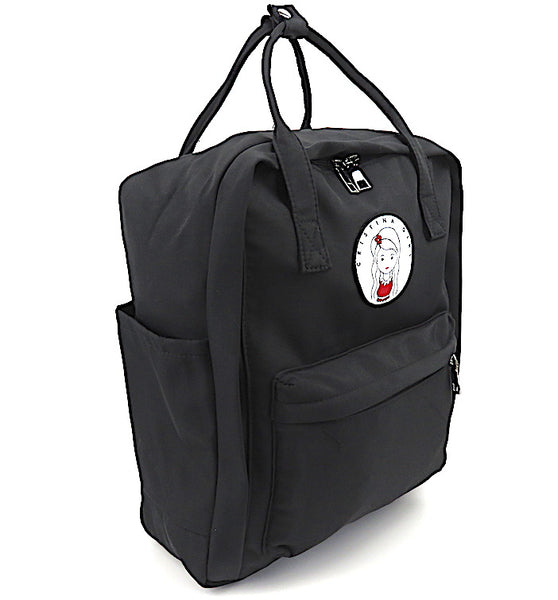 Twin handle womens backpack in black