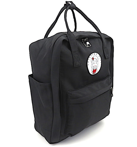 Twin handle womens backpack in black