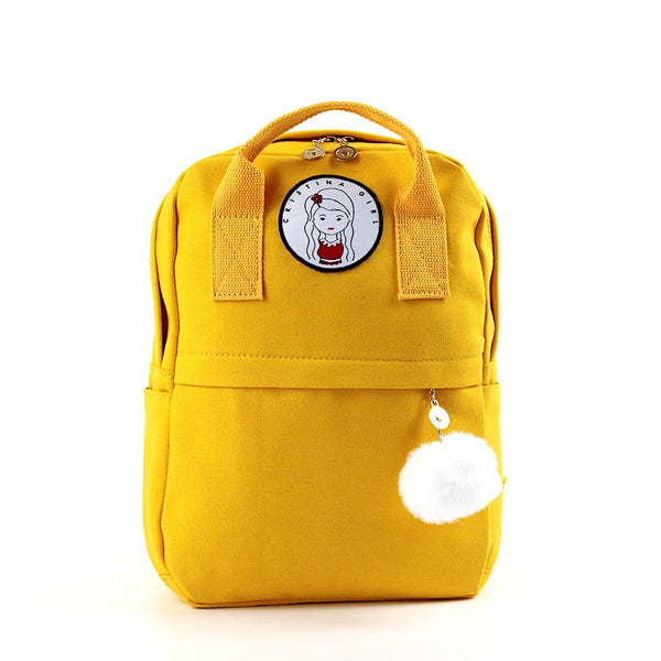 Yellow womens backpack