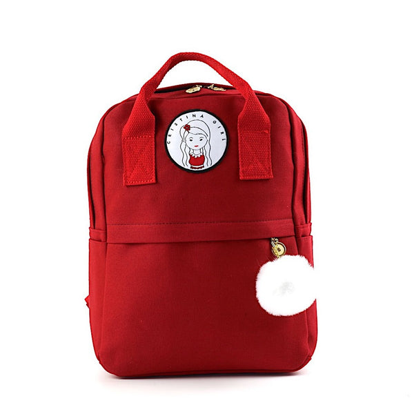 Red womens backpack