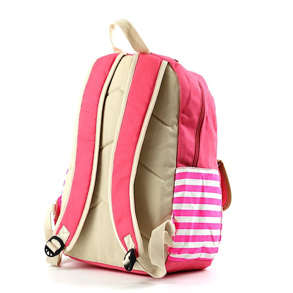 Pink striped backpack
