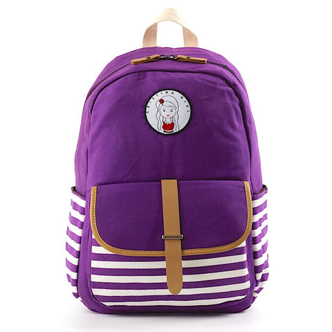 Purple striped backpack