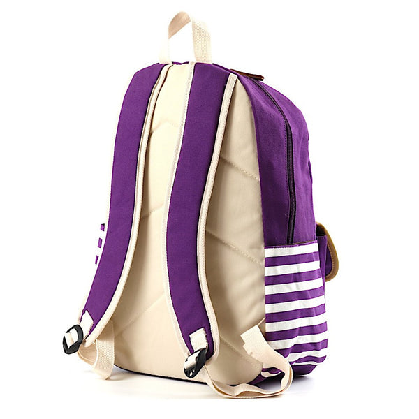 Purple striped backpack