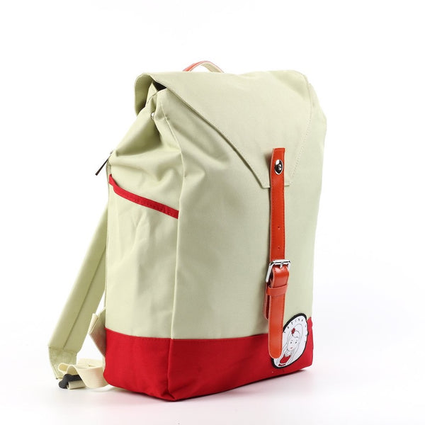 Beige / red womens backpack