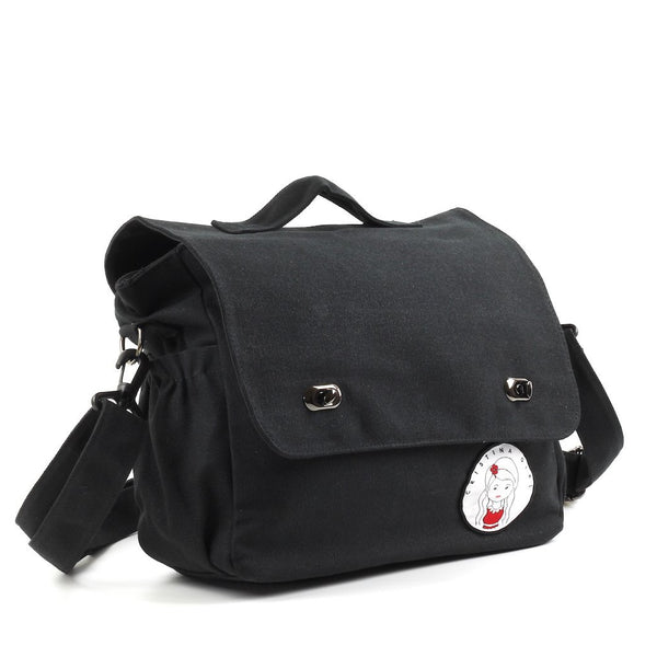 Black messenger bag for women