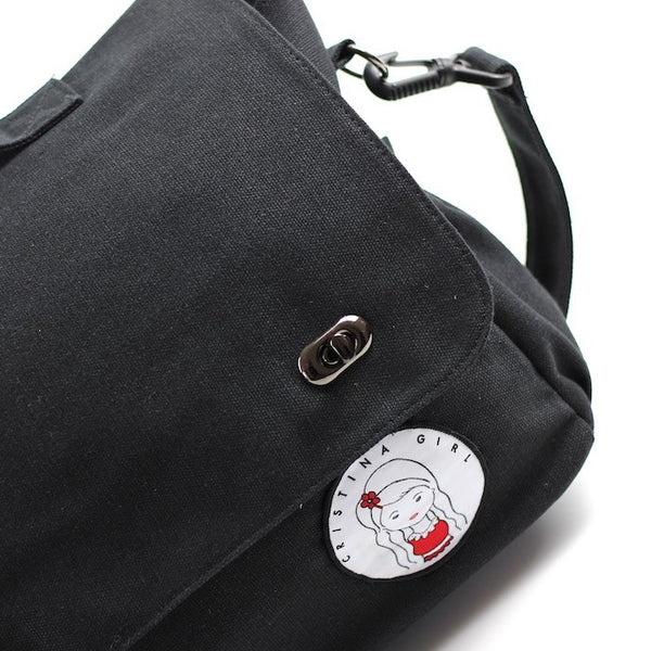 Black messenger bag for women